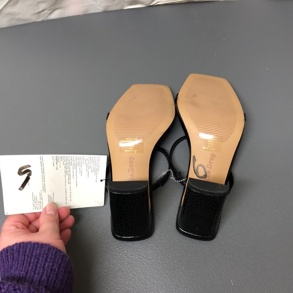 23. The Drop | Black Snake Skin Block Heels (Mismatched Sizes) - Picture 7 of 10